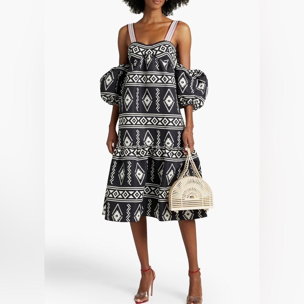 Anthropologie Sachin And Babi Patterned Dress with removable sleeves